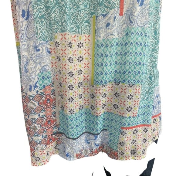 Como Vintage 2X Boho Sleeveless Patchwork Top Summer Flowy Festival Cottage Chic - Picture 9 of 10